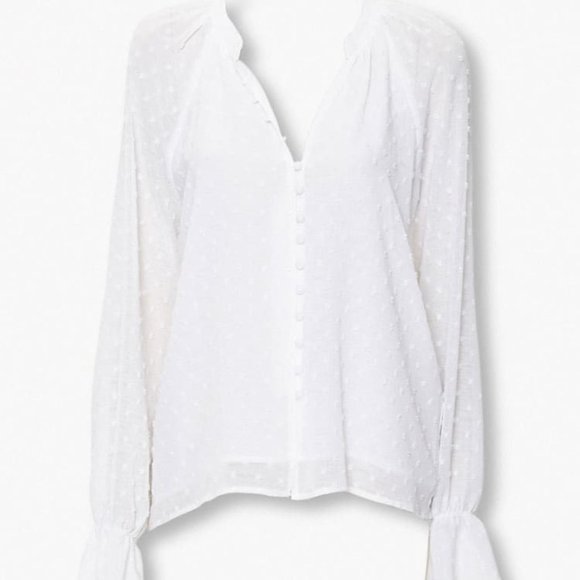 Forever 21 Tops - NEW FOREVER 21 Clip Dot Trumpet-Sleeve Top | Forever 21 NWT